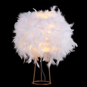 Stork 16" Feather Metal LED Table Lamp - JONATHAN Y